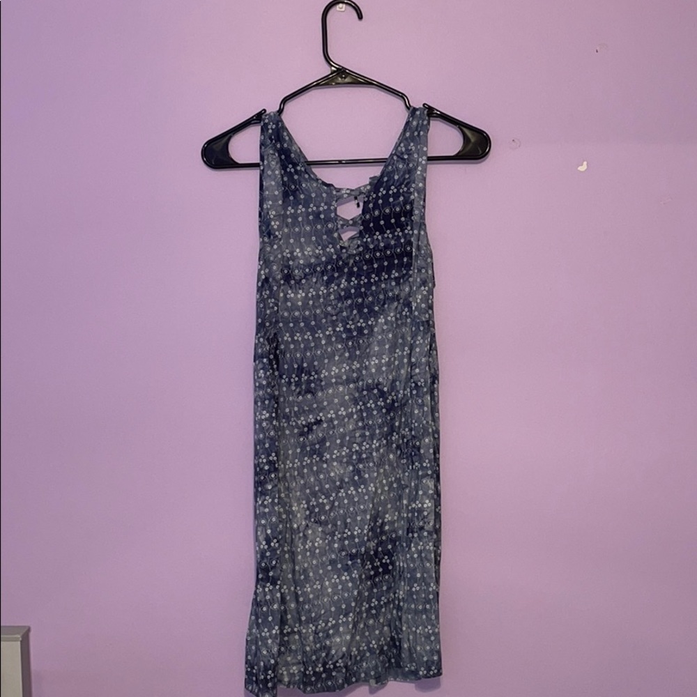 Blue Dress with flower design